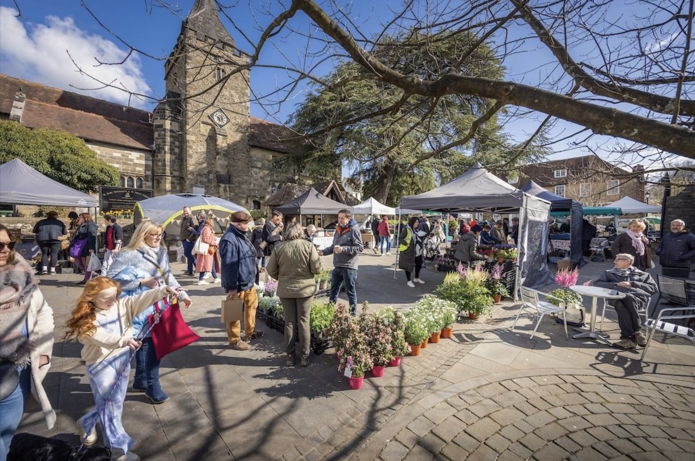 Views of the The Midhurst Vintage Fair in Midhurst Town Square, West Sussex.