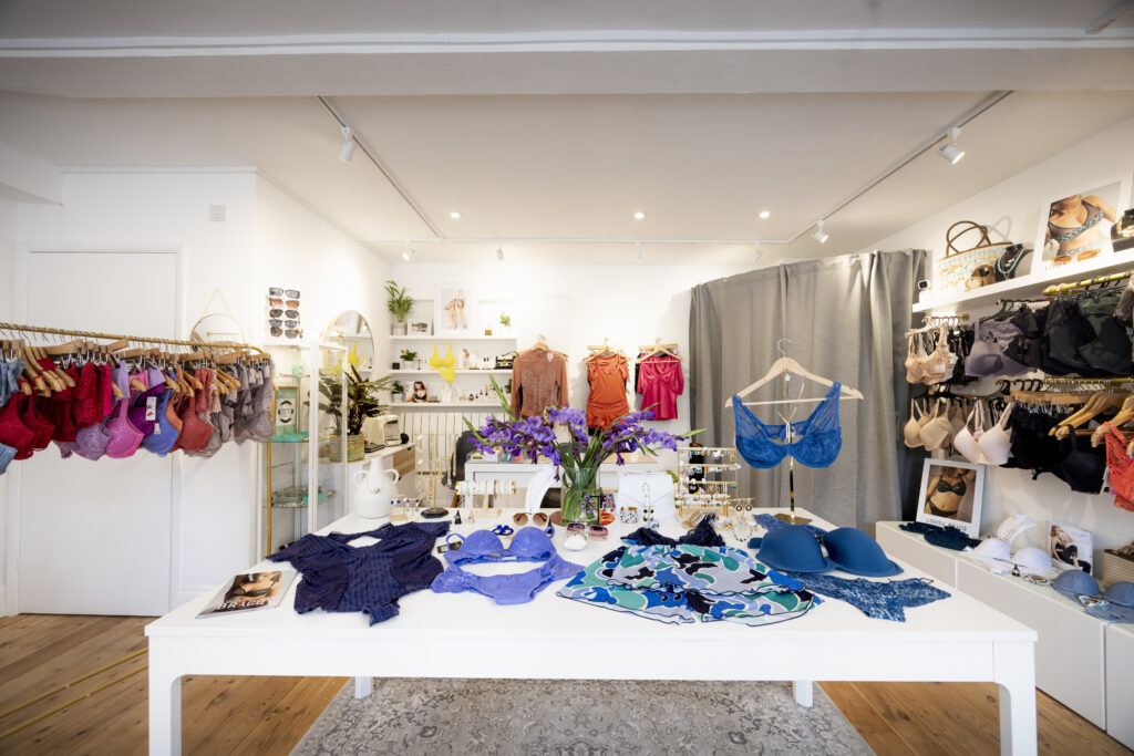 An interior view of Juliana Rivera showcasing a range of quality women's lingerie, Midhurst, West Sussex.