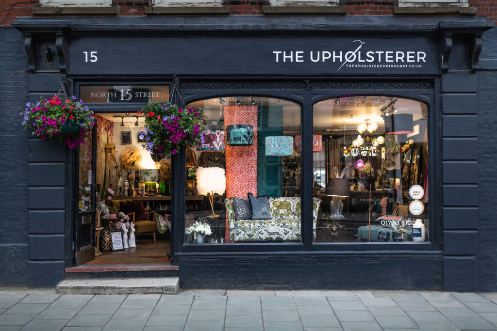 Exterior street view of The Upholsterer in North Street, Midhurst.