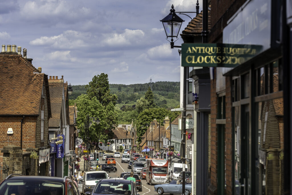 General views of North Street, Midhurst, West Sussex and a busy Summers day.