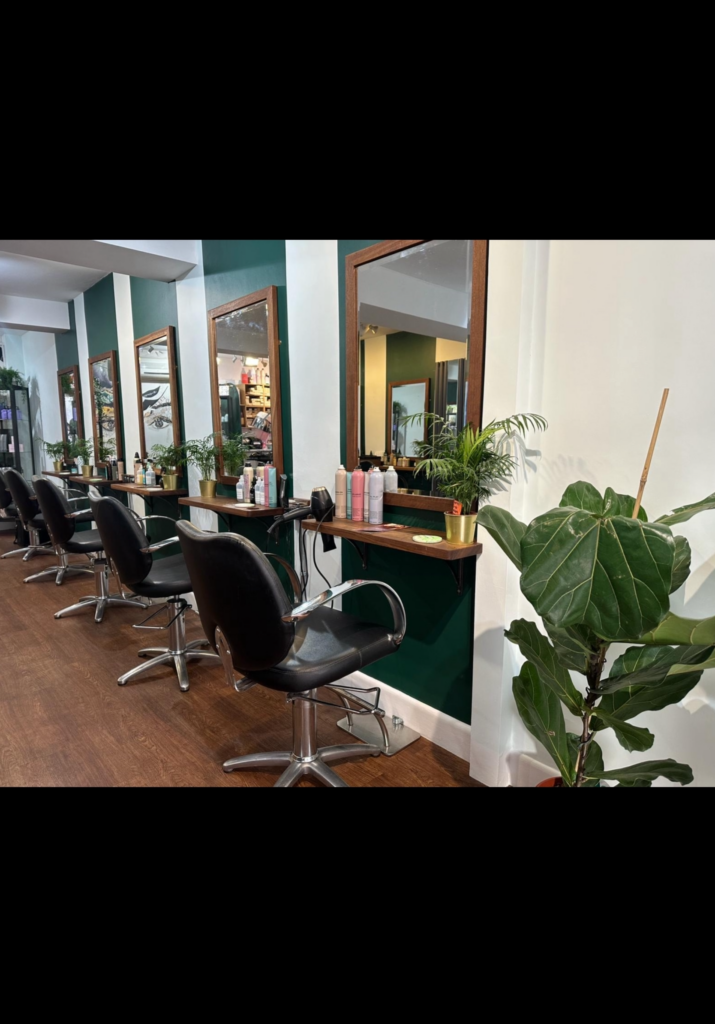 The hairdressing chairs inside Emma O'Malley Hair and Beauty in Midhurst, West Sussex.