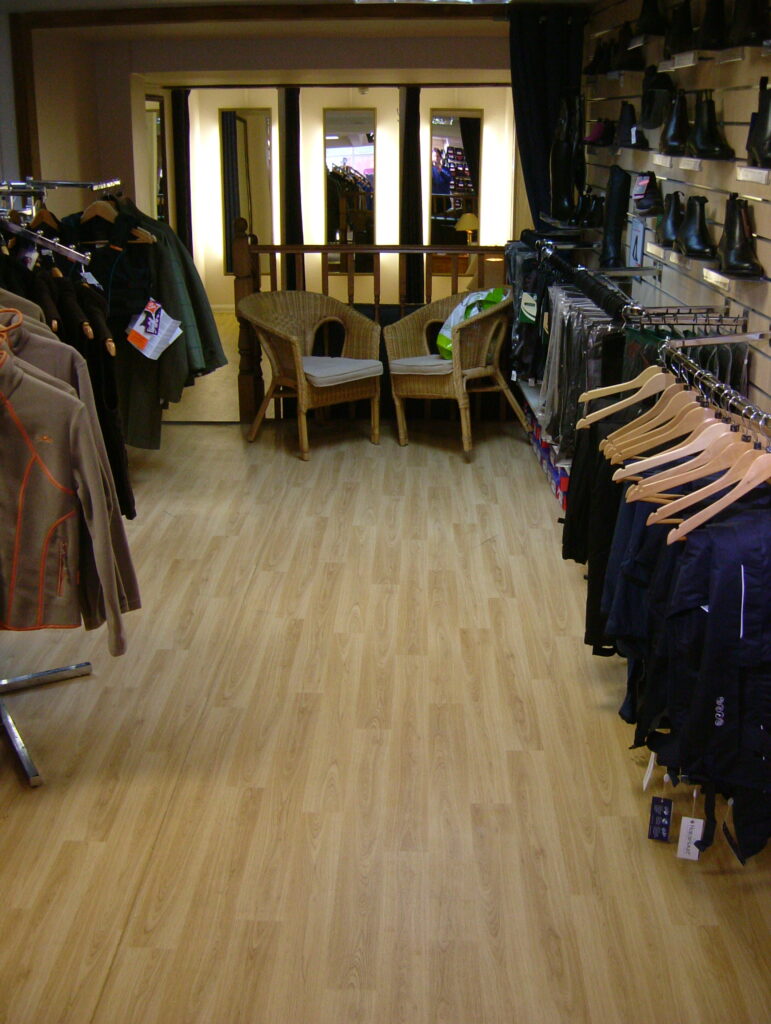 A view of the fitting rooms inside Stockley Outdoor & Equestrian in Midhurst.