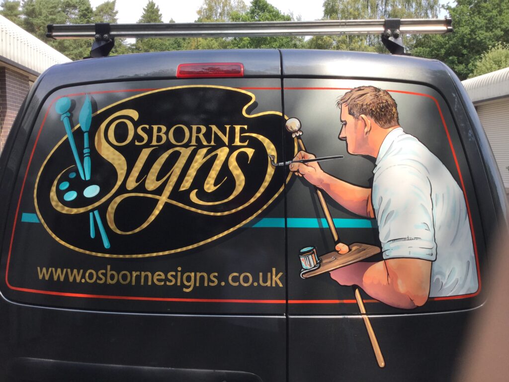 Van signage of Osborne Signs Ltd in West Sussex.