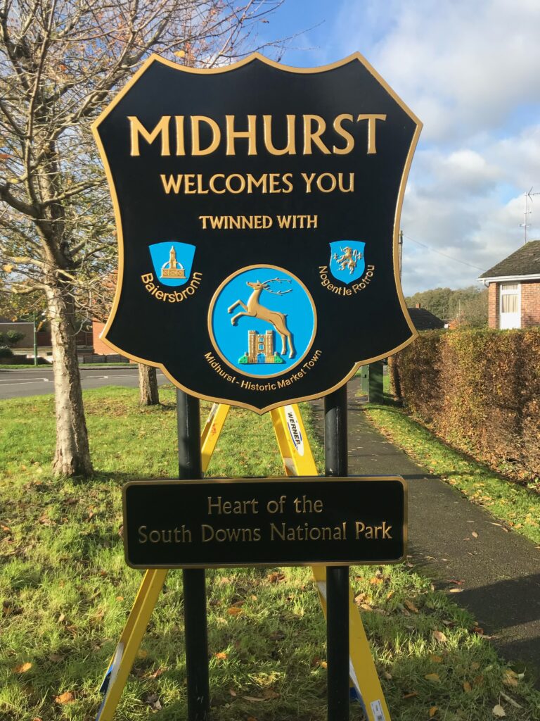 The Midhurst town sign as created by Osborne Signs Ltd.