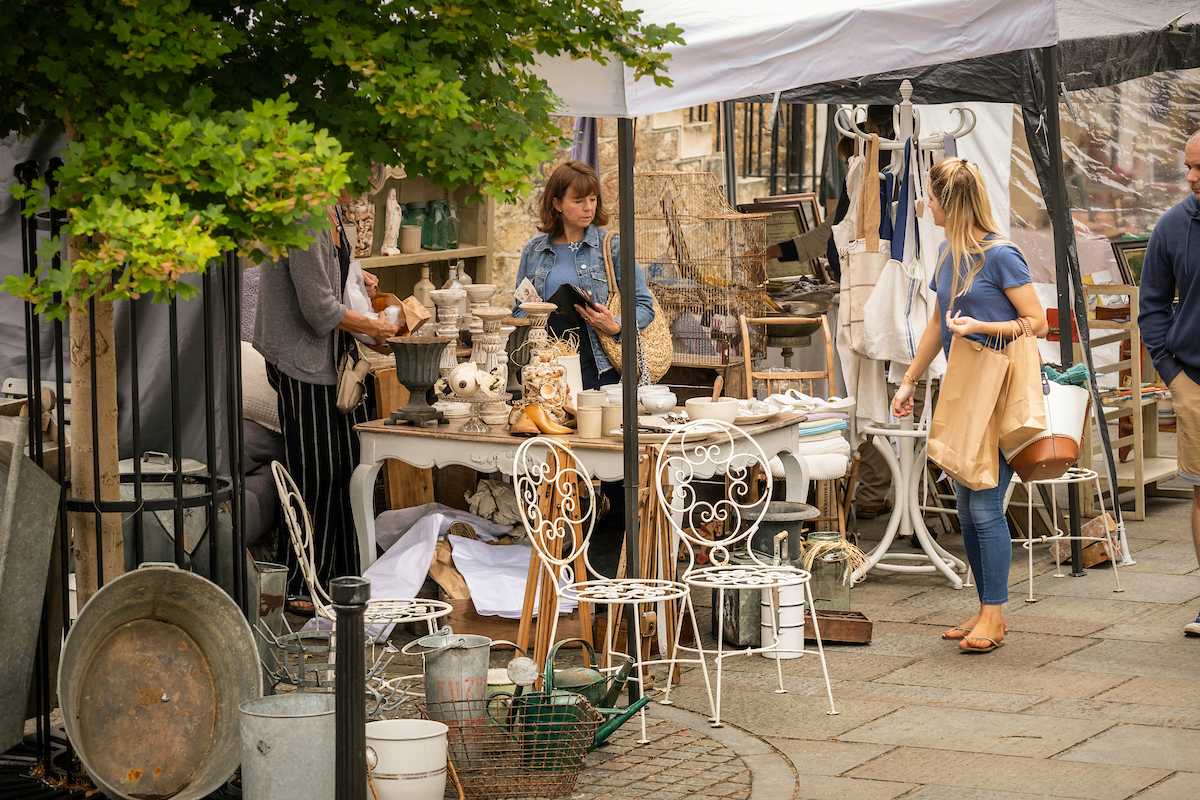 The Brocante Fair in Market Square and West Street, Midhurst, West Sussex.
Picture date: Saturday July 25, 2020.
Photograph by Christopher Ison ©
07544044177
chris@christopherison.com
www.christopherison.com

IMPORTANT NOTE REGARDING IMAGE LICENCING FOR THIS PHOTOGRAPH: This image is supplied to the client under the terms previously agree. No sales are permitted unless expressly agreed in writing by the photographer.